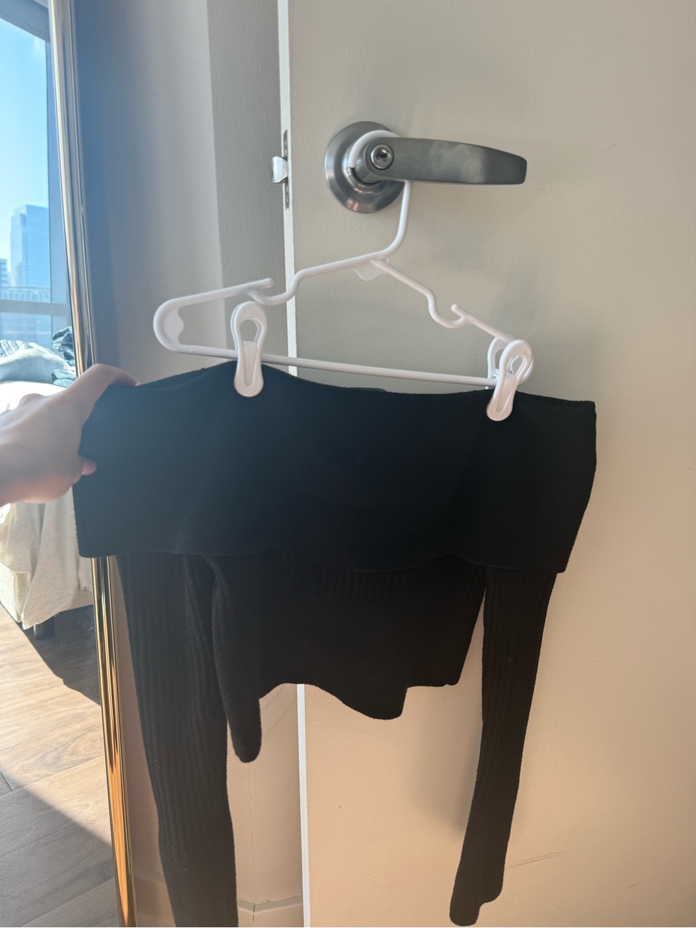Target Black Off-Shoulder Ribbed Sweater - Picture 2 of 3